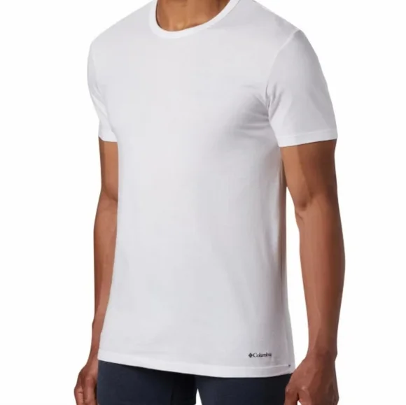 🎄Columbia Men's 3 Pack White Crew Neck Tee Classic Fit T Shirts - Picture 3 of 5